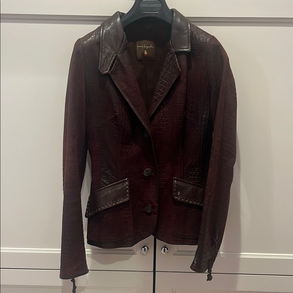 henry beguelin Jackets & Blazers - Henry beguelin burgundy/Brown Leather Jacket size 40